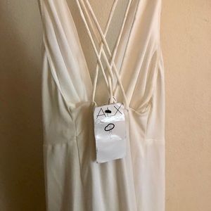 Long Slit Leg White Dress